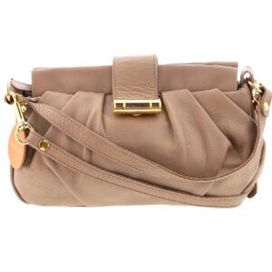 Bardot Rose Women’s Medium Tan Vegan Leather Satchel Shoulder Bag.